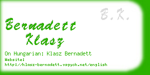 bernadett klasz business card